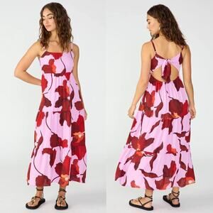 Sanctuary Get Away Dress Floral Cutout Tie Back Tiered Maxi Enchanted NWT 3X